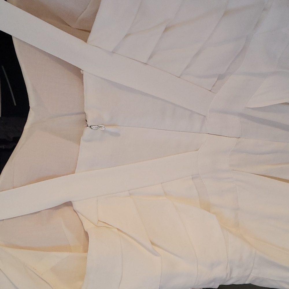 BCBGeneration White Draped Pleated Mini Dress - Picture 9 of 12